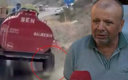 Lastiği Patlayan Tankerle Yangına Koşan Çiftçiye Su Tankeri Hediye Edildi