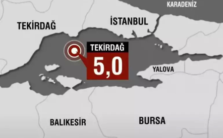 Marmara’da 5 büyüklüğünde deprem