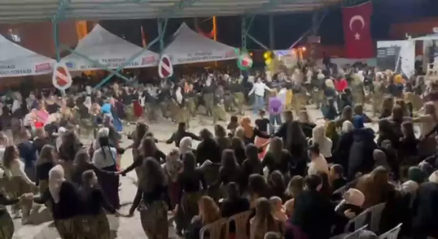 Tekirdağ’da Renkli Gece: 2 Bin Kadın Şalvar Giyip Meydanda Halay Çekti