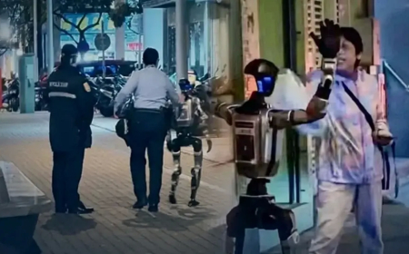 Çin'de  Sokak Robotu Paniğe Yol Açtı: 70 Yaşındaki Kadın Korktu, Polis Robotu Gözaltına Aldı