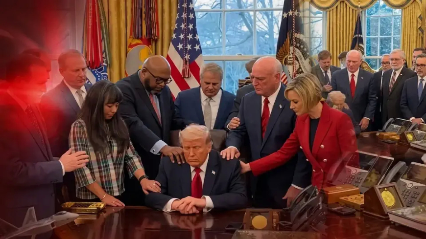 Beyaz Saray’da Dikkat Çeken Anlar: Trump İçin Oval Ofis’te Toplu Dua
