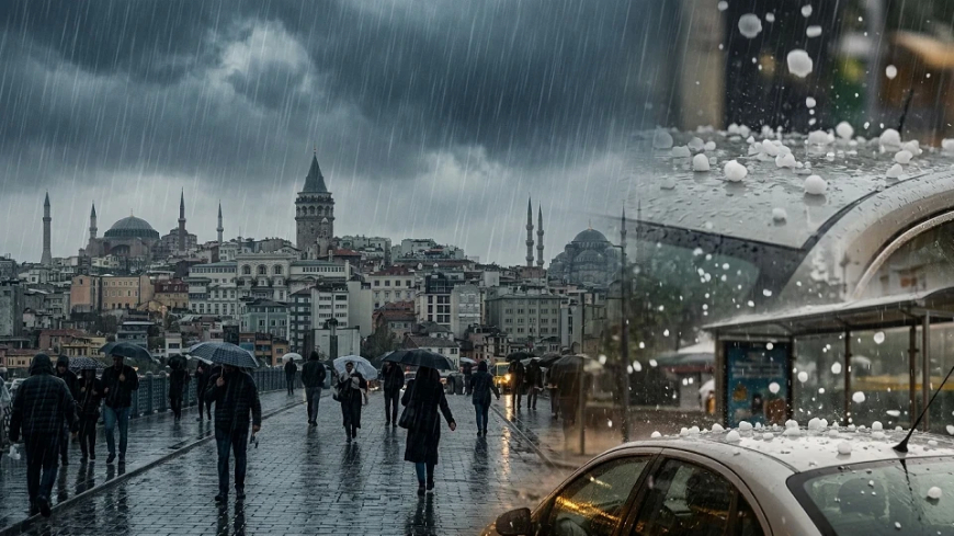 İstanbul’da Dolu Baskını: Yollar Kısa Sürede Beyaza Büründü!